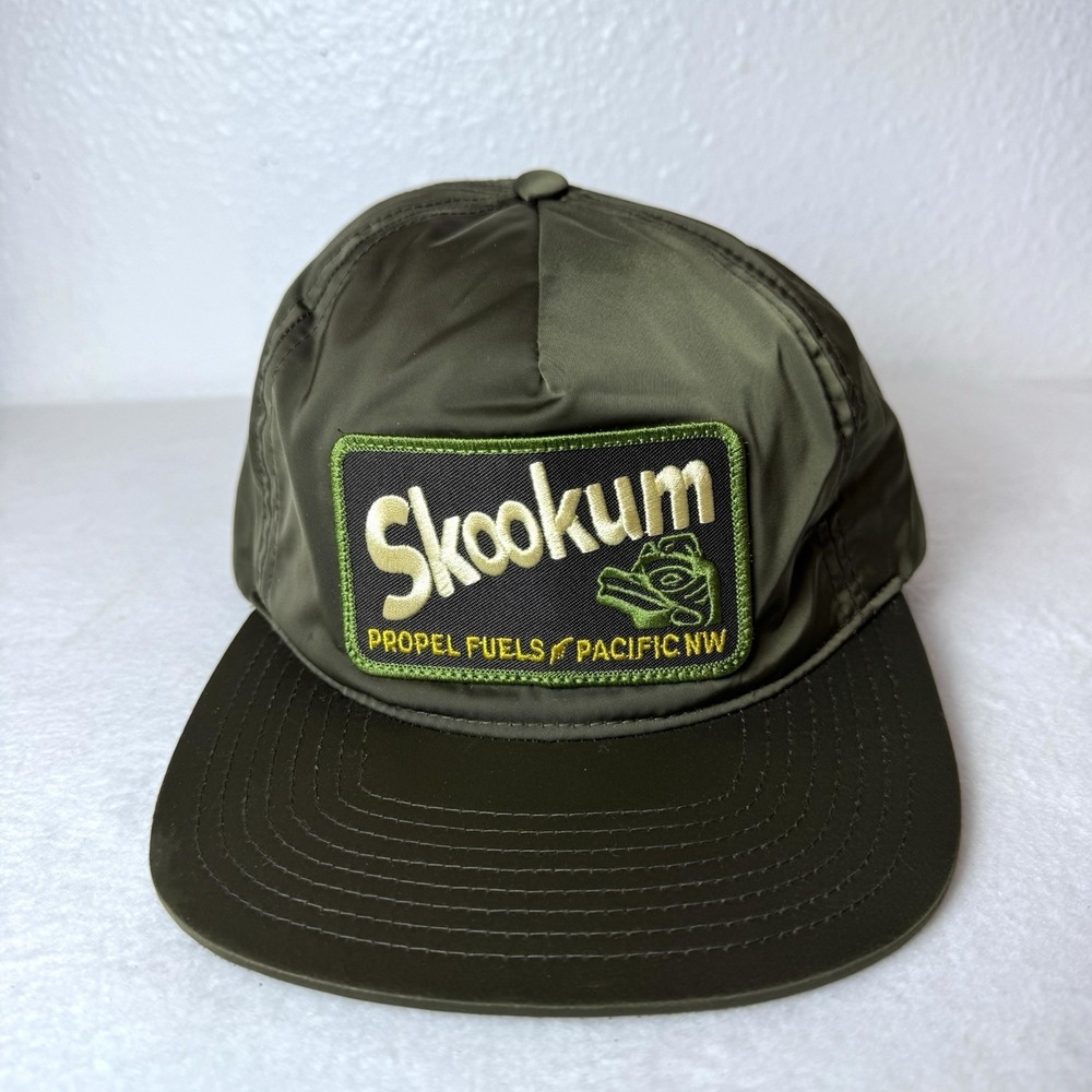 Skookum Green Hat Retro SnapBack Cap Propel Fuels Pacific NW Outdoor Gorpcore